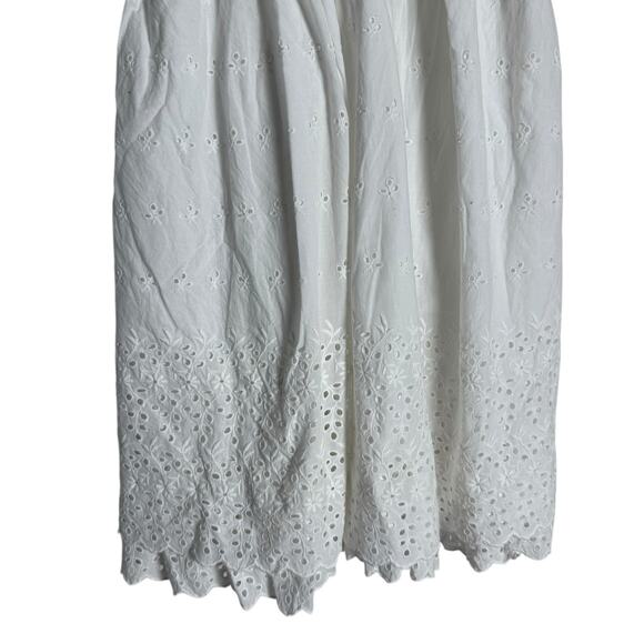 Free People Lillia White Eyelet Lace Sleeveless Babydoll Mini Dress Size M - Picture 8 of 12